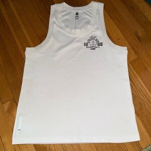 Under Armour White Sleeveless Top with Black Logo